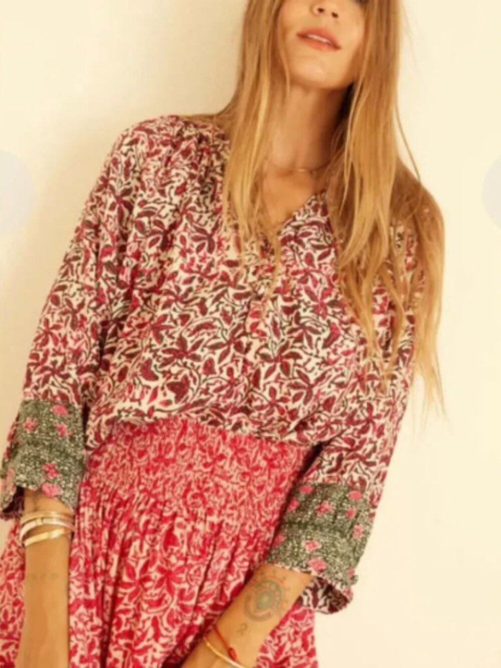 Natalie Martin Silk Floral Top | Small in Pink